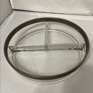 Elegant Clear and Silver Divided Serving Tray